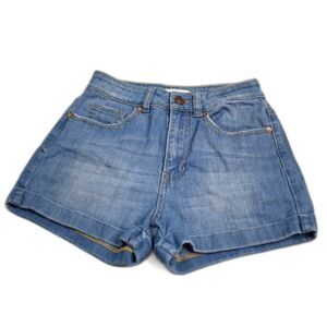 Bullhead Mom Shorts Medium Wash High Rise Denim No Holes Size 1